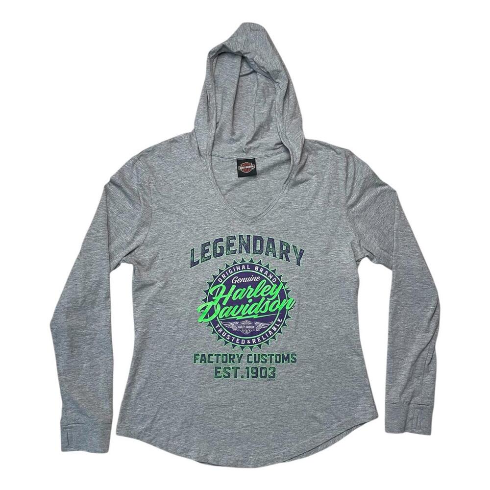 Harley Davidson Hooded T-Shirt Long Sleeve Hoodie Albuquerque NM Women's Large